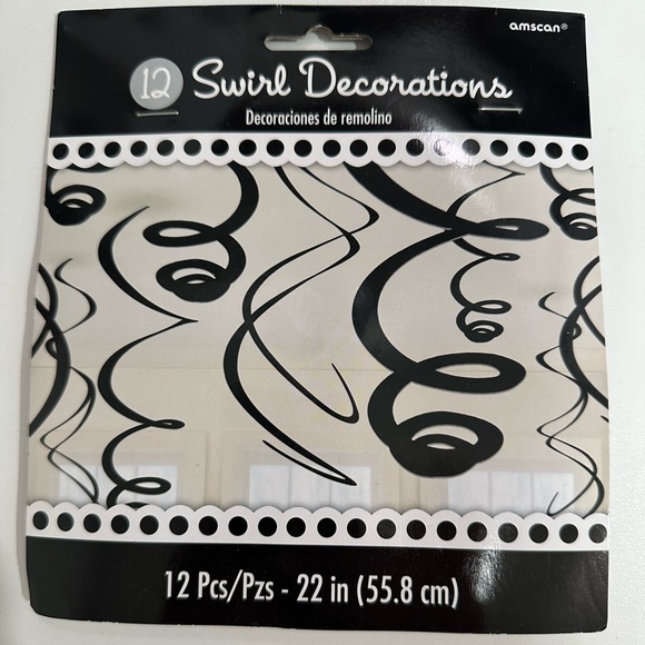 Swirl Black Hanging Decorations - Picture 1 of 2